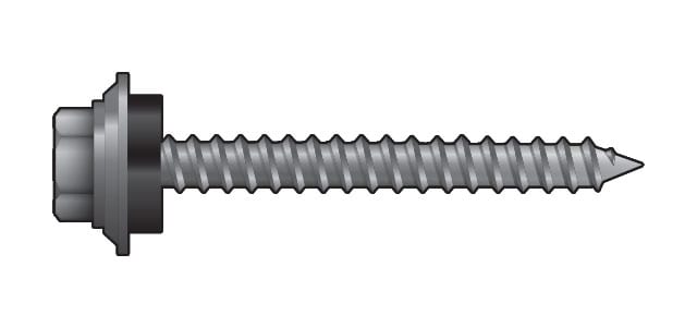 Hex head screw with a black washer.