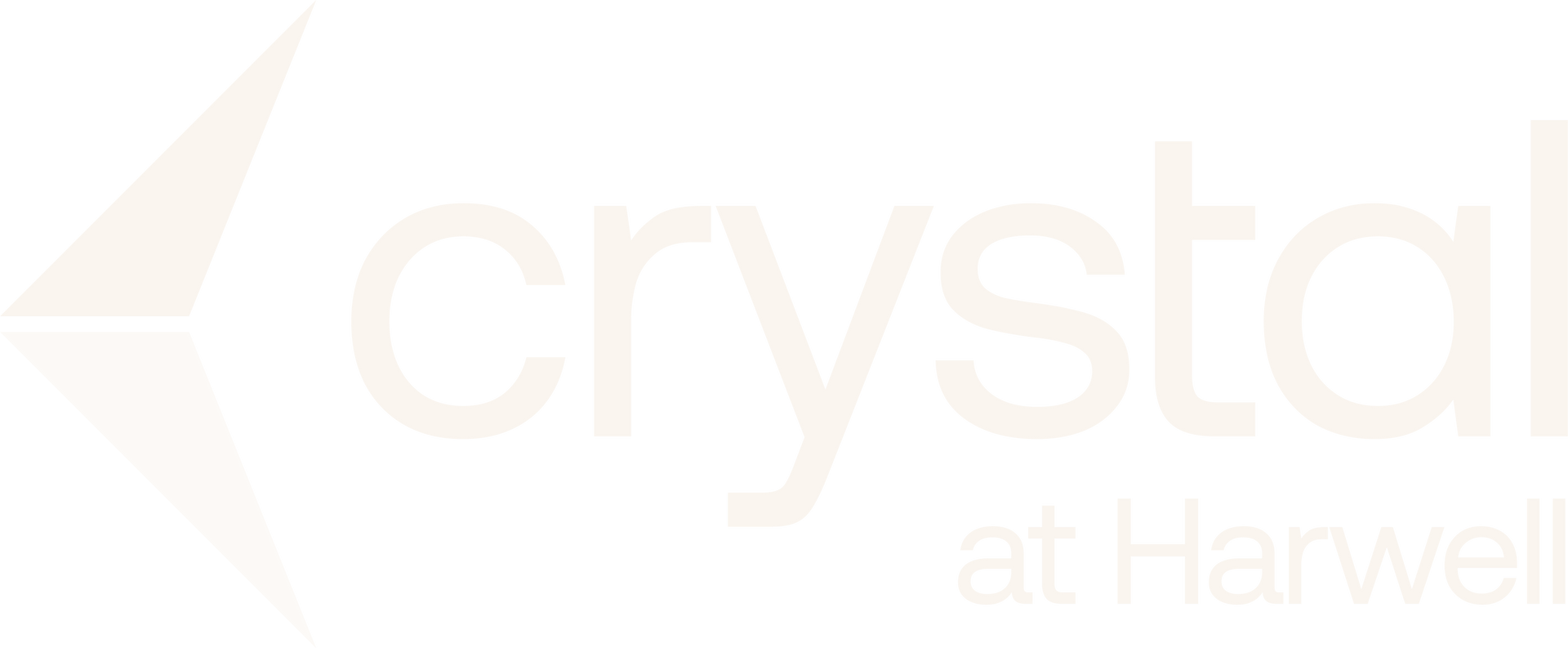 Crystal logo with a pale orange abstract star and the words “crystal at Hanwell”