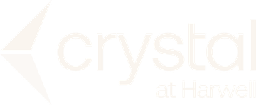 Crystal logo with a pale orange abstract star and the words “crystal at Hanwell”