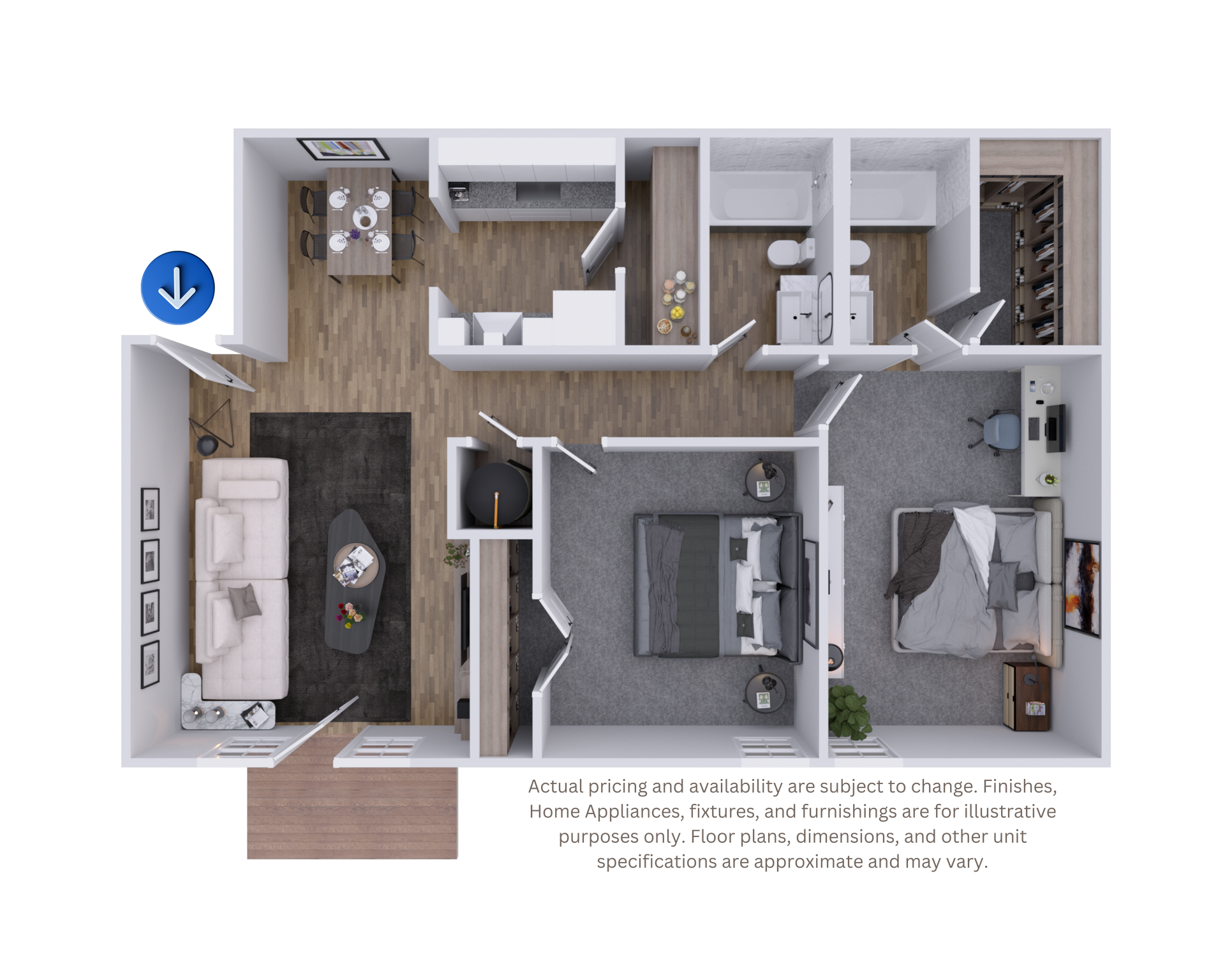 Black-and-white architectural floor plan of a house with multiple labeled rooms and doorways