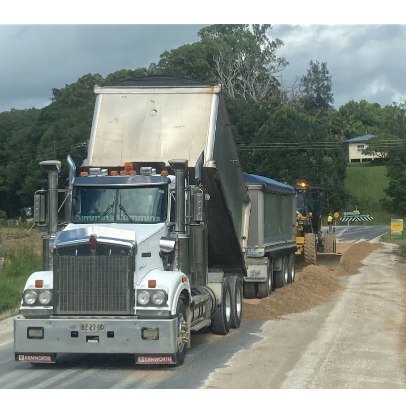 A Dump Truck Is Being Loaded With Dirt — Andrew Johnston Haulage In Ewingsdale, NSW