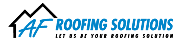 ATF Roofing Solutions logo with blue text and stylized roof icon, tagline &ldquo;Let us be your roofing solution&rdquo;