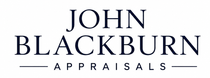 John Blackburn Appraisals logo in blue serif text on a white background