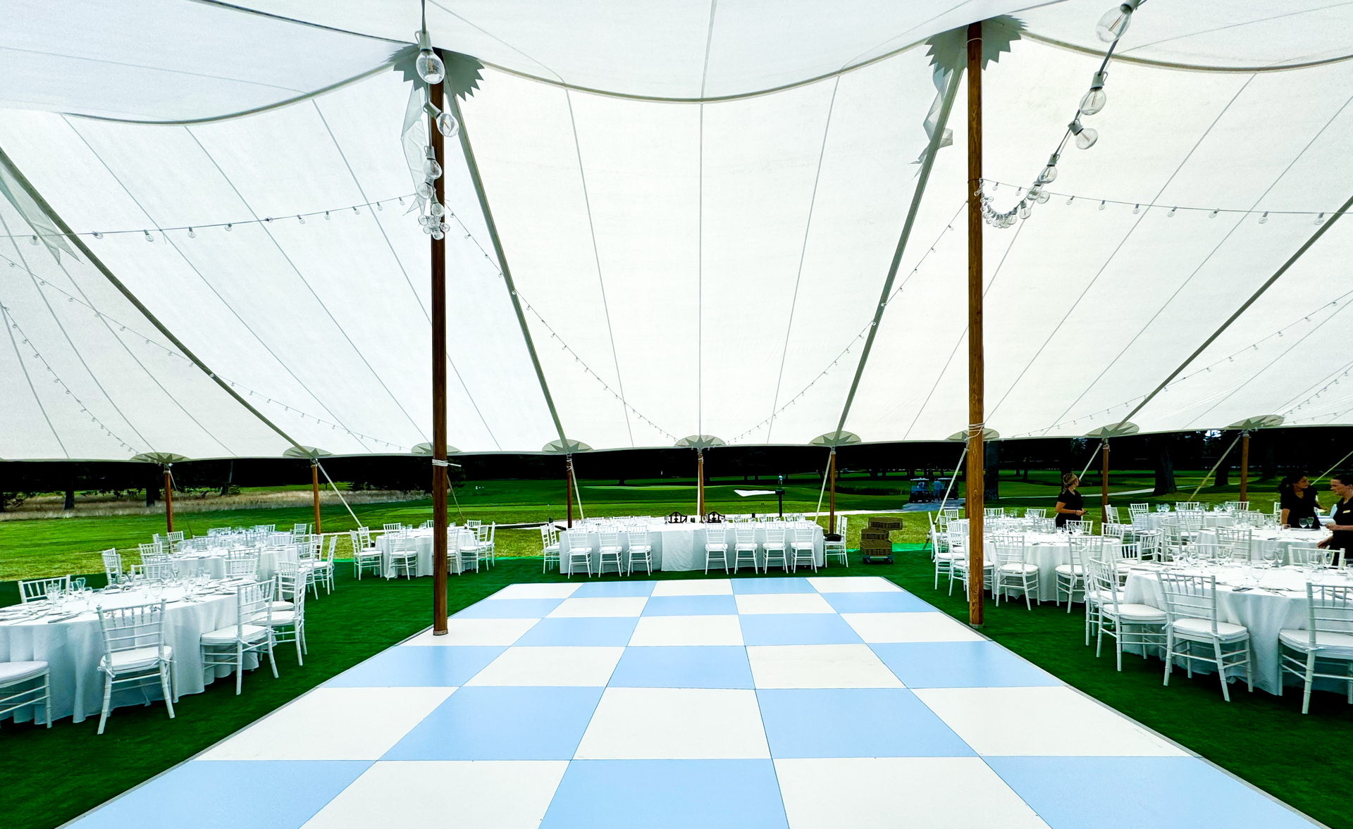 Checkered Dance Floor under a tent
