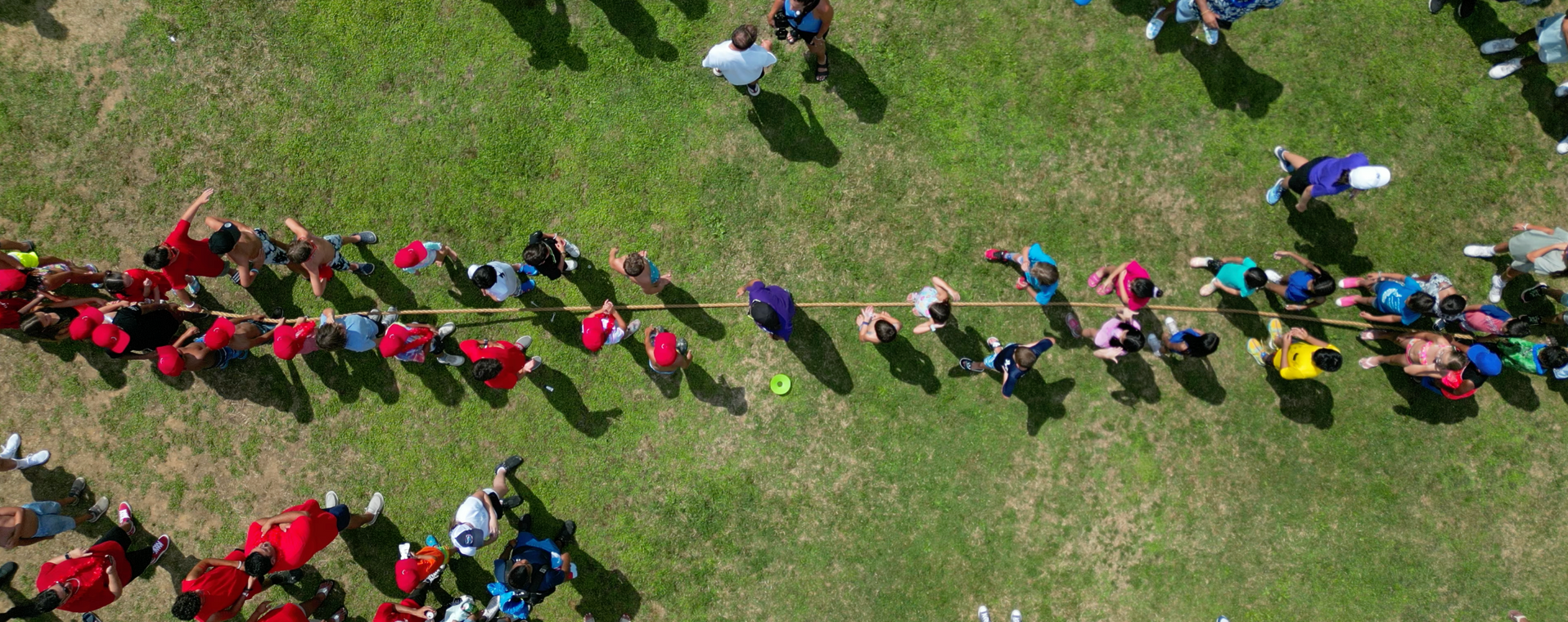 Outdoor tug of war match