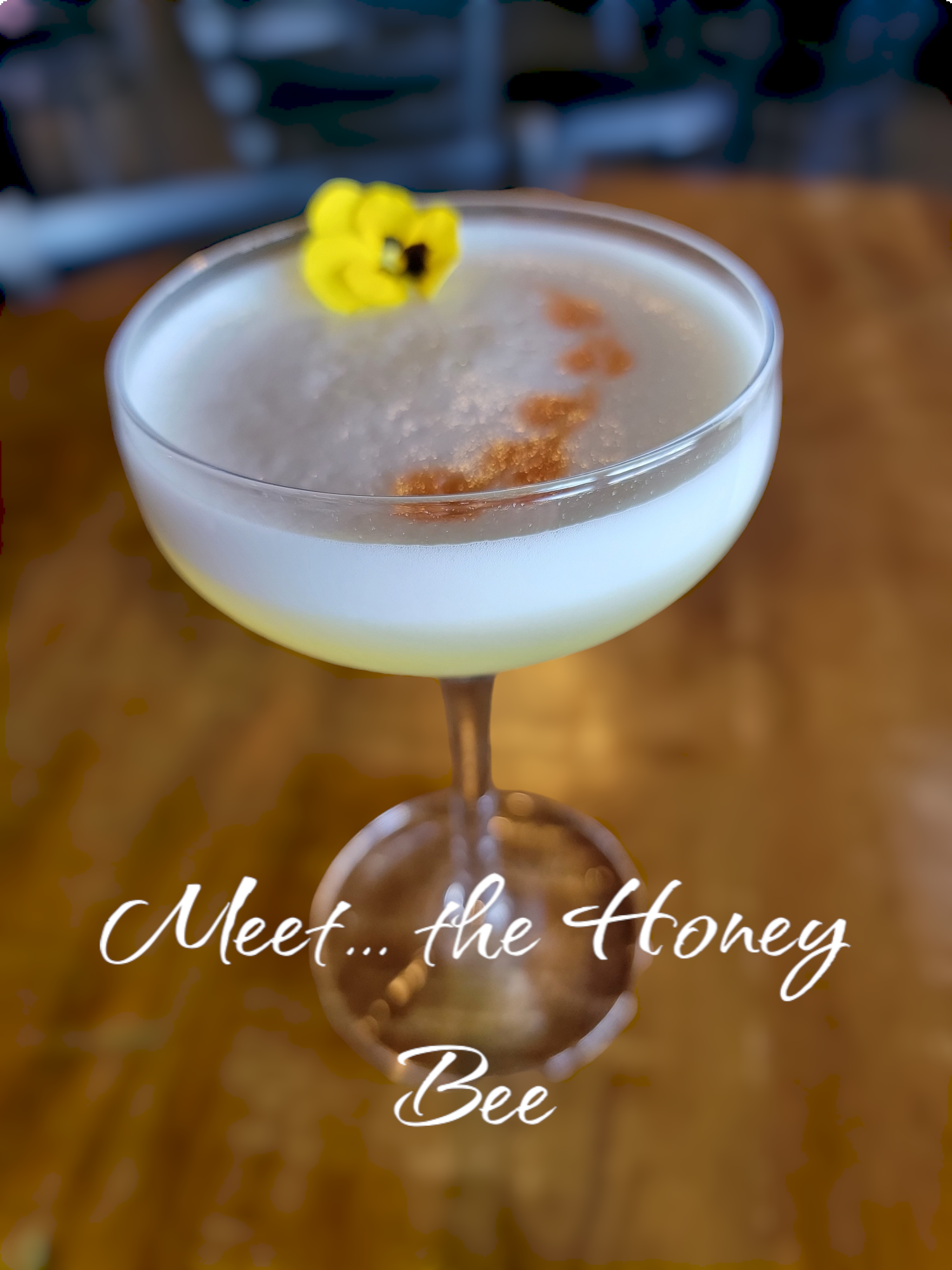 A frothy cocktail, 
