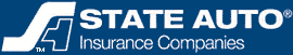 A state auto insurance company logo on a blue background