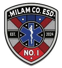 The logo for the Milam co. esd 1 is a shield with a medical symbol on it.