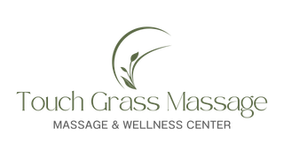 The logo for touch grass massage is a massage and wellness center.
