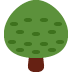 Cartoon green tree with a brown trunk and round leafy canopy.