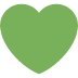 Green heart icon on a white background