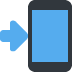 Blue arrow pointing to a smartphone screen icon