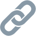 Gray chain link icon on a white background