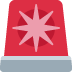 Pink emergency siren light with white starburst on a gray base