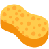 Yellow sponge with orange spots and rounded edges