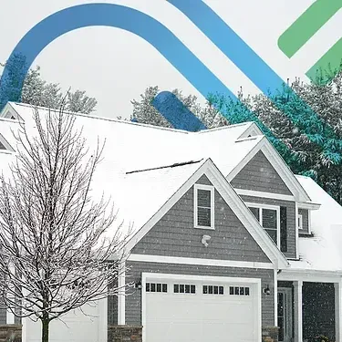 Image of house in snow with GTI Energy logo
