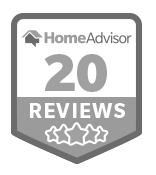 HomeAdvisor badge: 20 reviews, three stars.