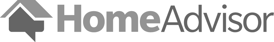 HomeAdvisor logo: A house icon next to the words