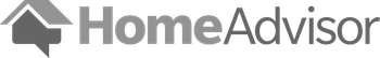 HomeAdvisor logo: A house icon next to the words