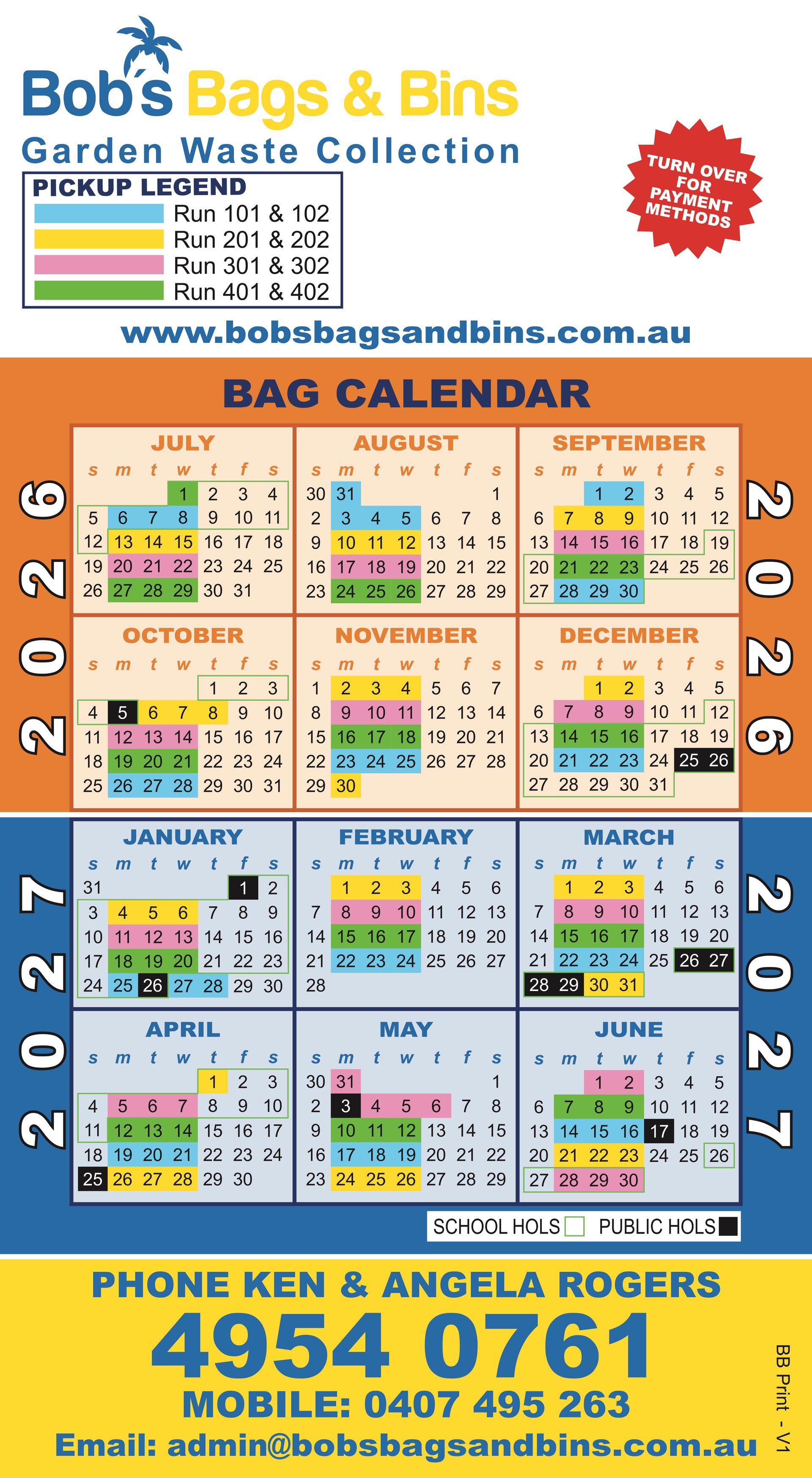Calendar 3 — Bobs Bags & Bins in Mackay, QLD