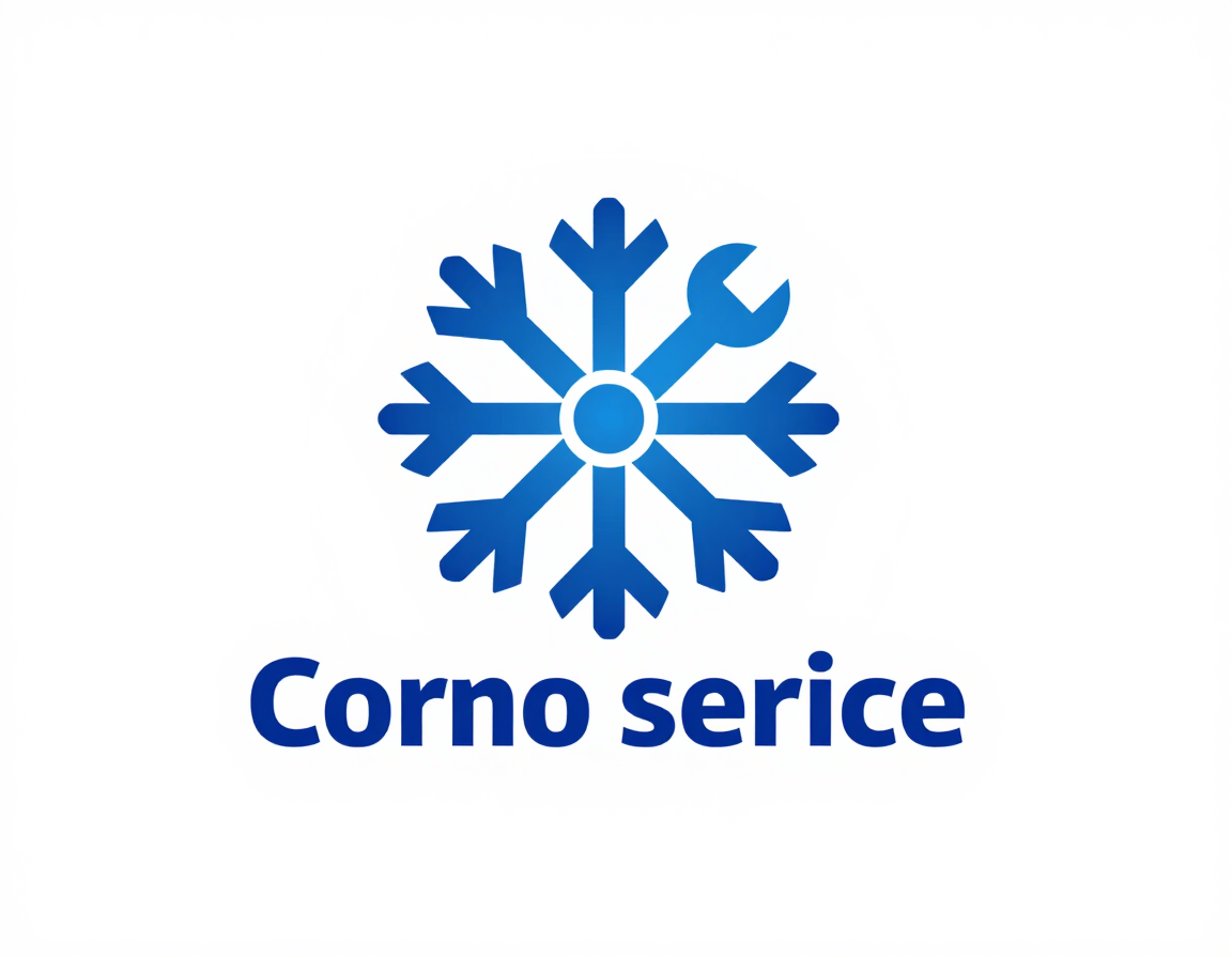 Logotipo de copo de nieve azul con el texto