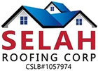 Selah Roofing Corp logo with blue roof icon, red and black text, and CSLB#1057974