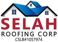 Selah Roofing Corp logo with blue roof icon, red and black text, and CSLB#1057974