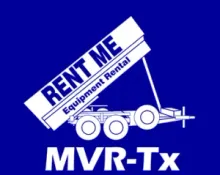 A blue sign that says rent me equipment rental