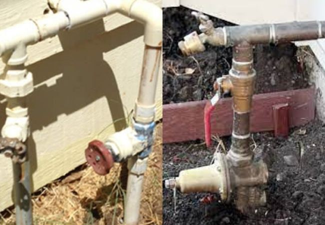A before and after picture of a water pipe.