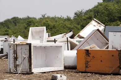 old appliances in the yard