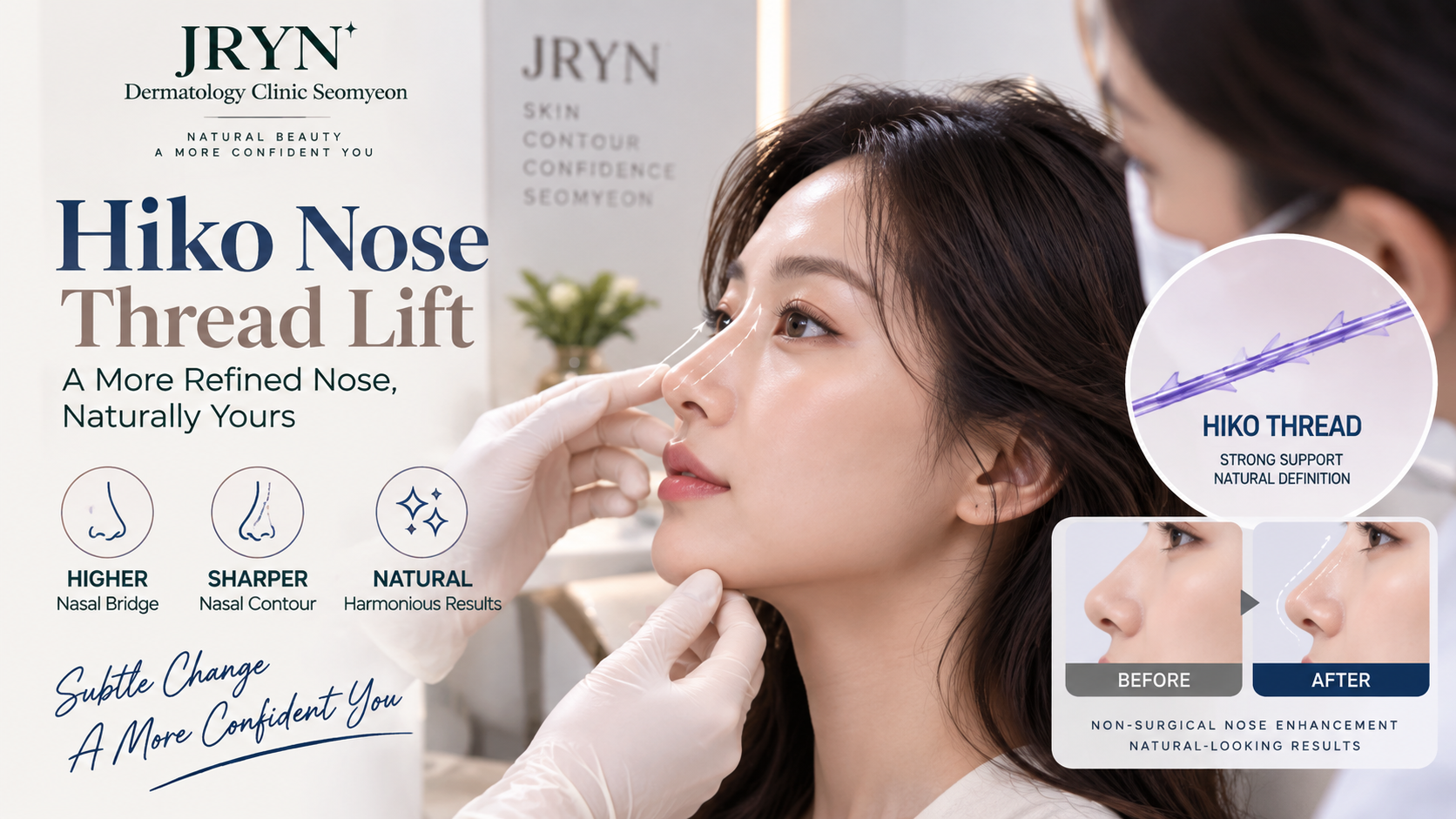 Hiko Nose Thread Lift procedure and nasal refinement at JRYN Seomyeon Dermatology Clinic Busan