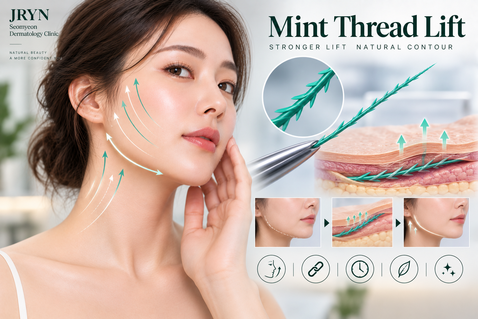 Mint thread lift procedure at JRYN Seomyeon Dermatology Clinic