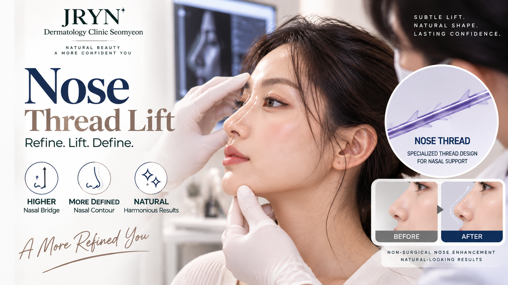 Nose Thread Lift procedure and nasal refinement at JRYN Seomyeon Dermatology Clinic Busan
