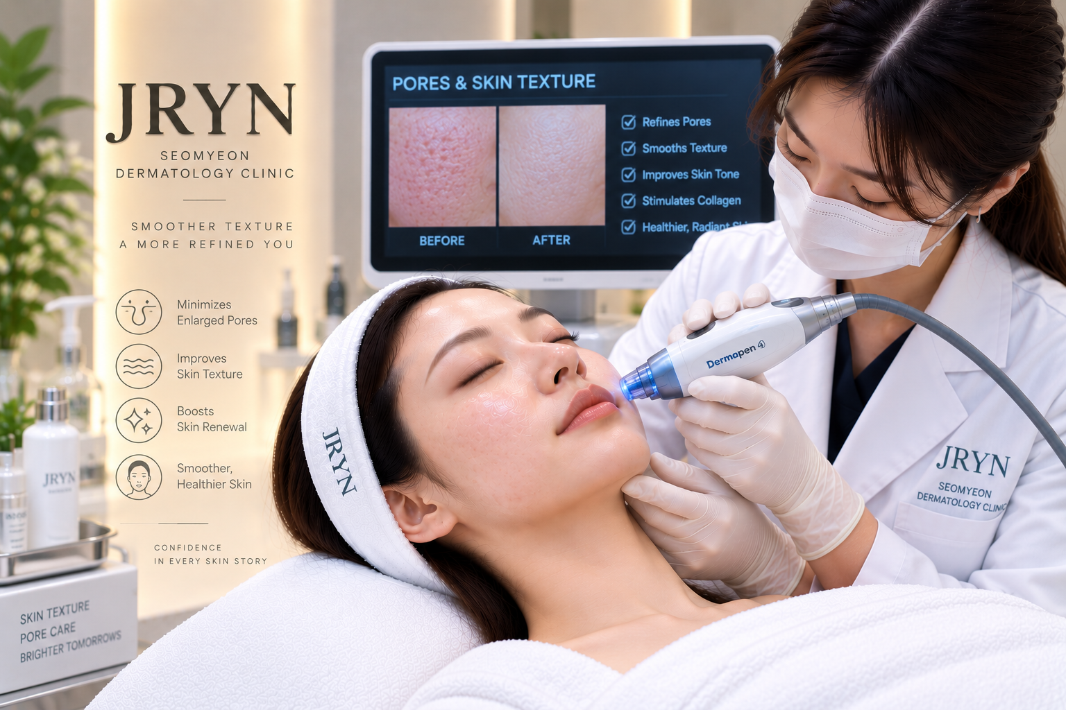 Pore and skin texture treatments at JRYN Seomyeon Dermatology Clinic