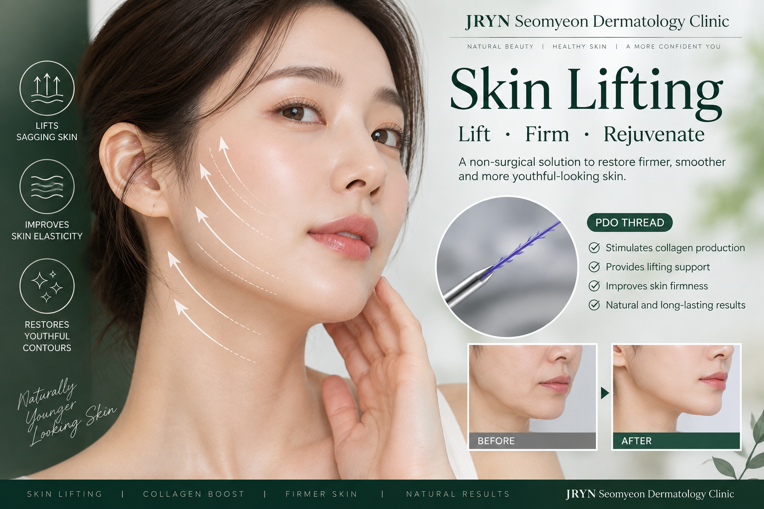 Skin lifting treatment at JRYN Seomyeon Dermatology Clinic in Busan