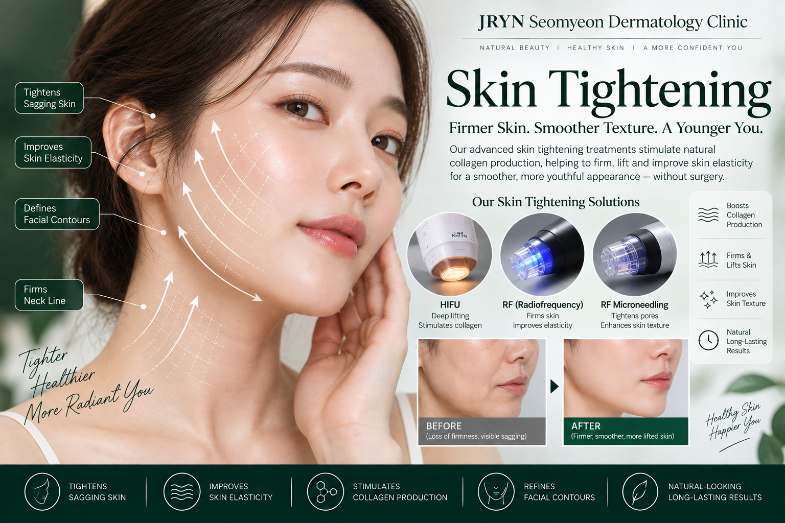 Skin tightening procedure at JRYN Seomyeon Dermatology Clinic