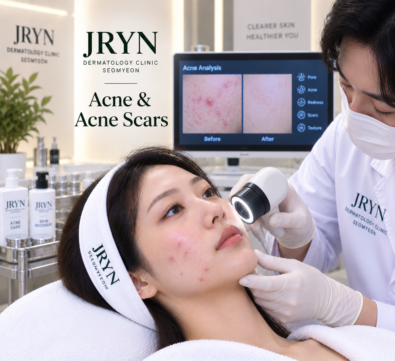 Acne and acne scar treatments at JRYN Seomyeon Dermatology Clinic