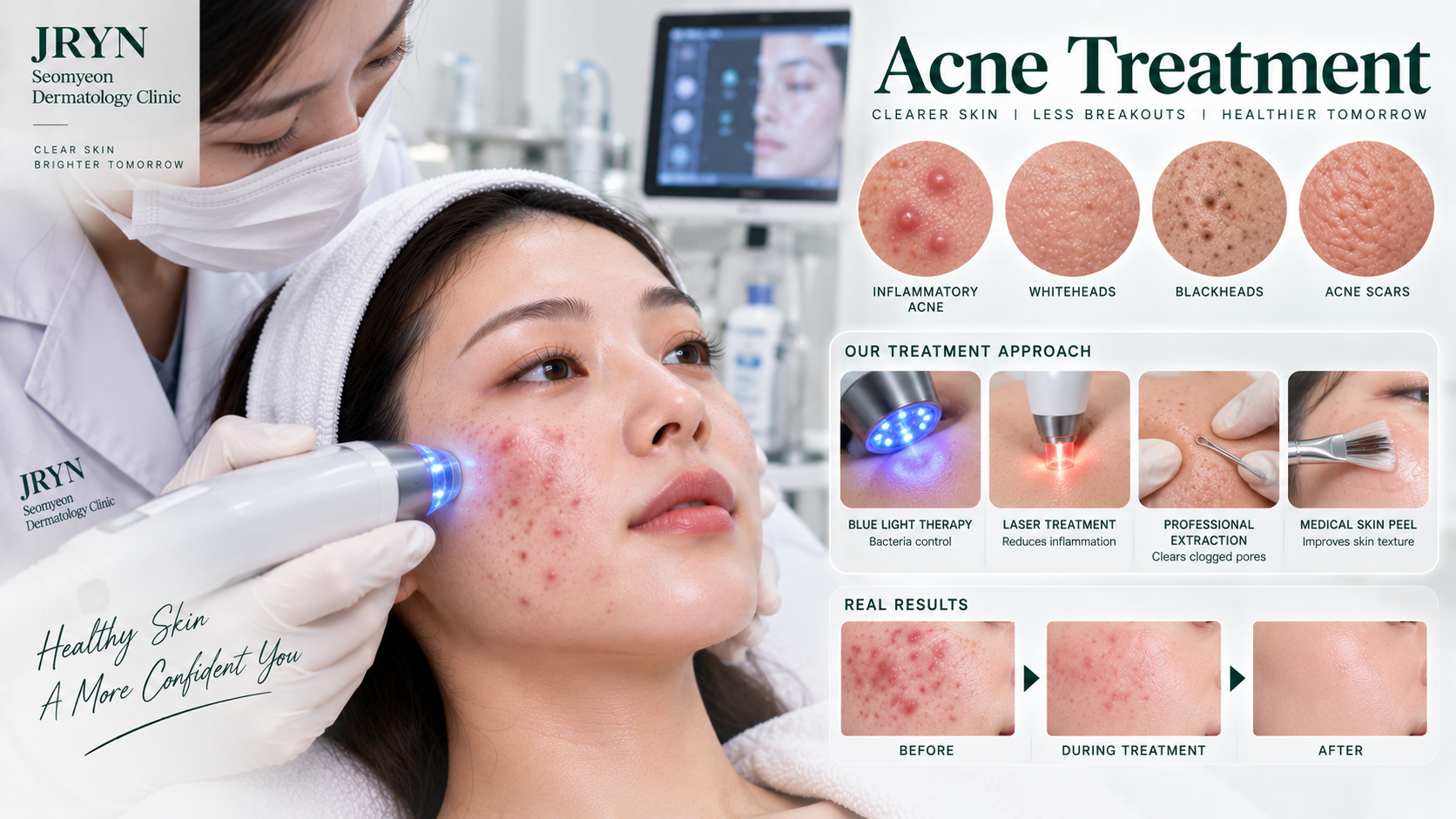 Acne treatment clinic in Busan at JRYN Seomyeon Dermatology Clinic