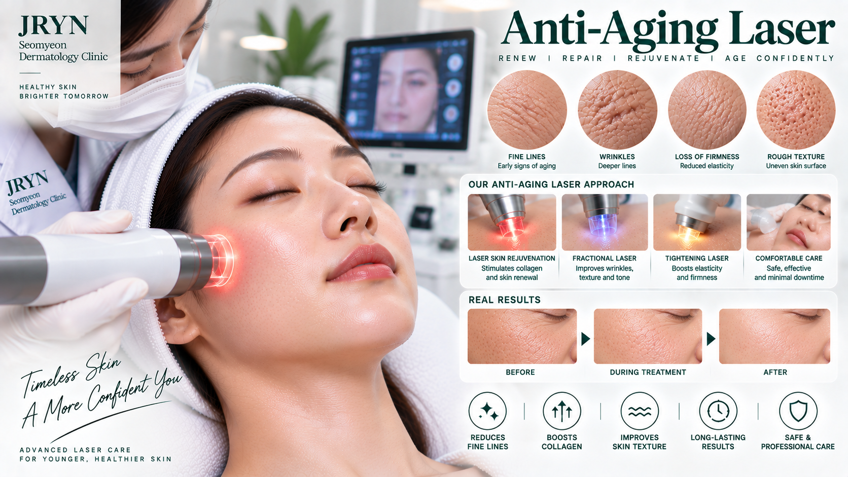 Anti-aging laser treatment at JRYN Seomyeon Dermatology Clinic in Busan Korea