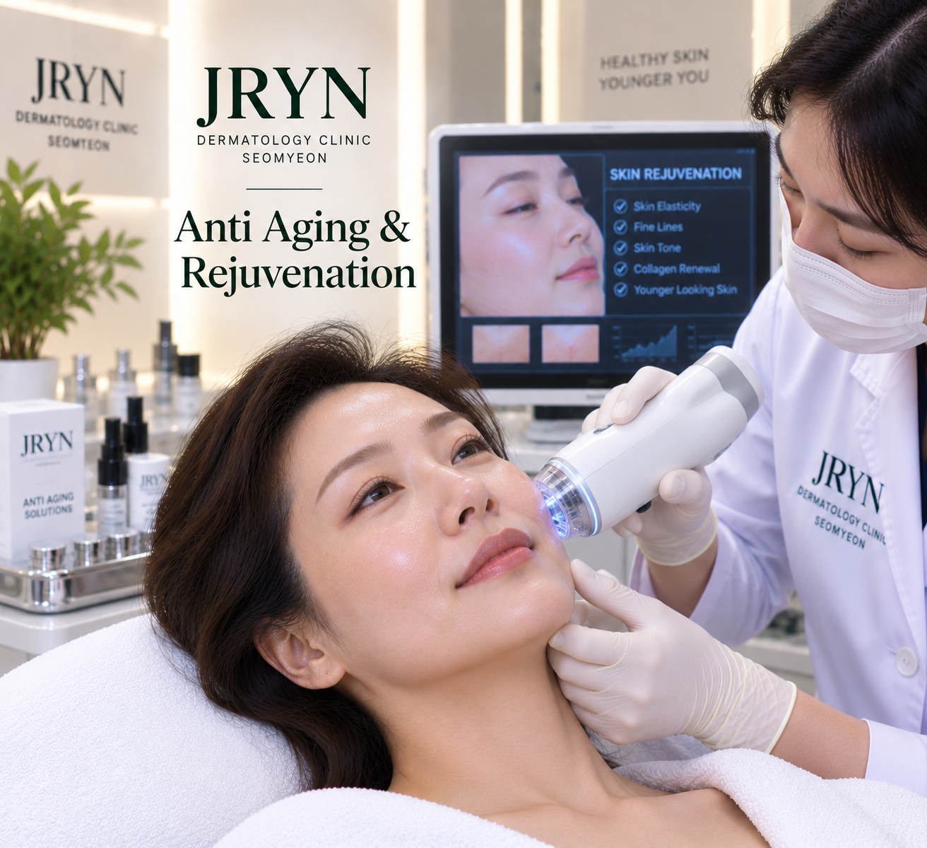 Anti-aging and skin rejuvenation treatments at JRYN Seomyeon Dermatology Clinic