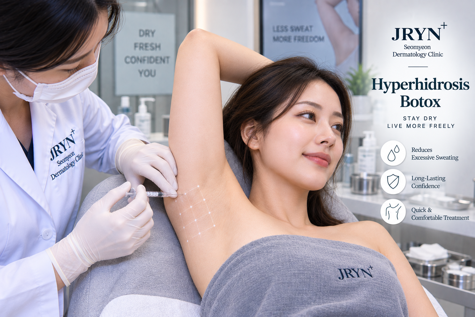 Hyperhidrosis Botox treatment in Seomyeon, Busan