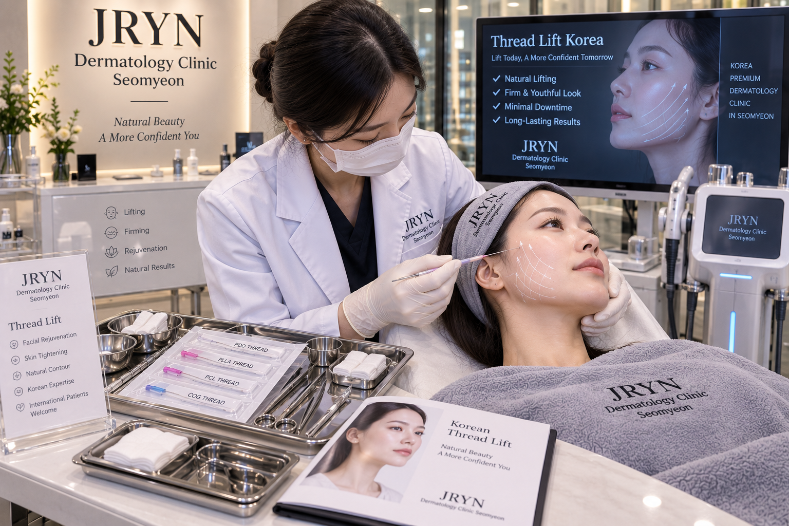 Thread lift in Korea at JRYN Seomyeon Dermatology Clinic