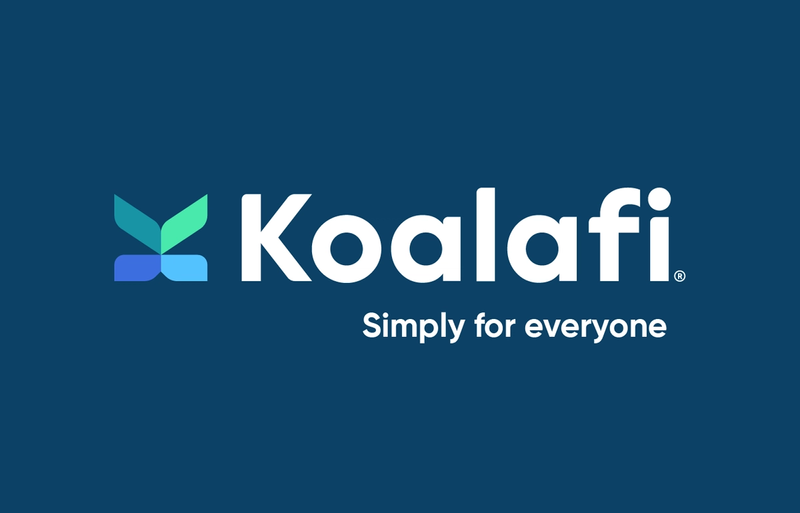 American First Finance logo. Blue and red abstract graphic with blue text.