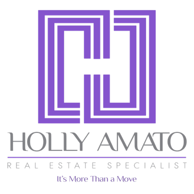 Purple Holly Amato Real Estate Specialist logo with geometric monogram and “It’s More than a Move” tagline
