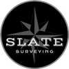 The logo for slate surveying has a compass on it.
