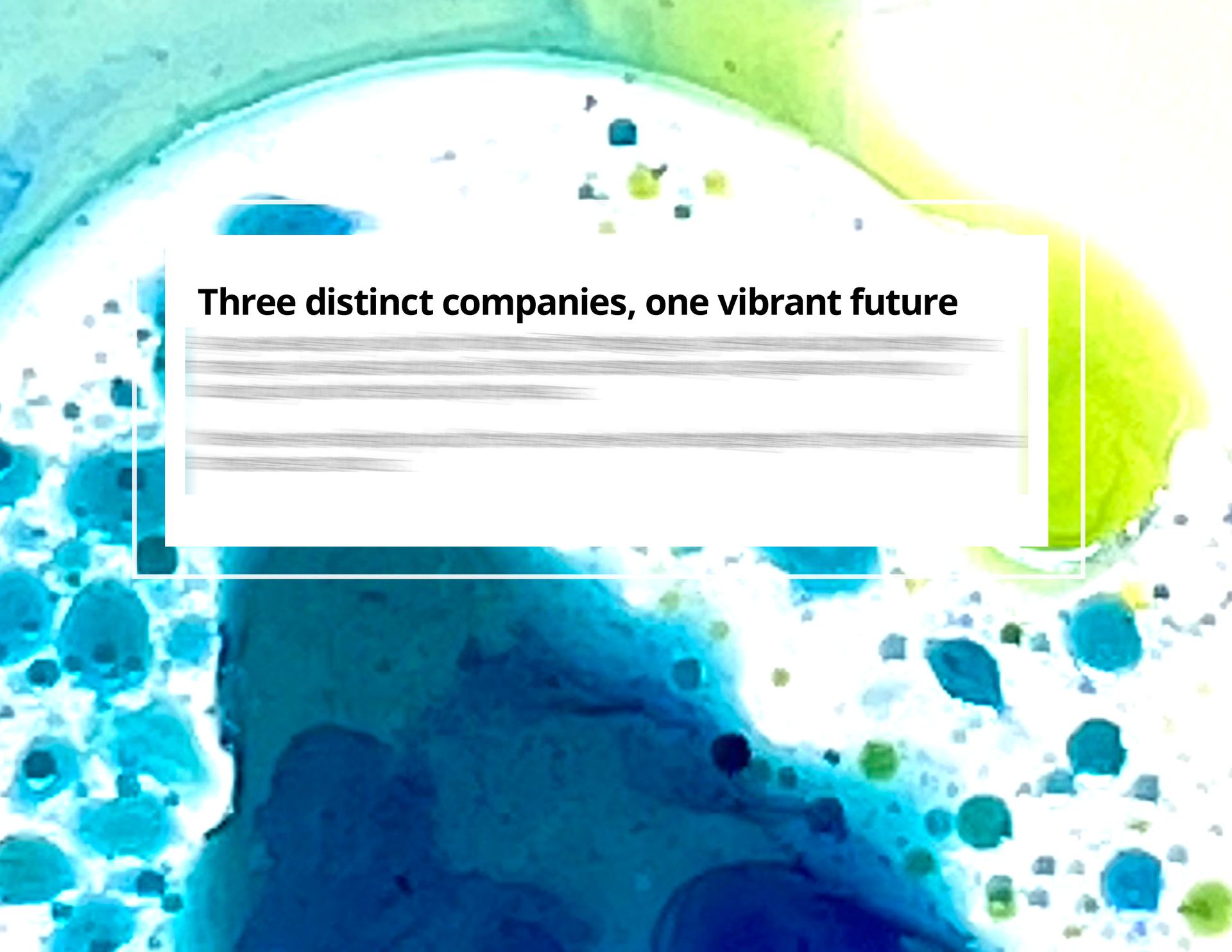 Deloitte logo above a circular abstract design of pink and blue ink swirls, with text: