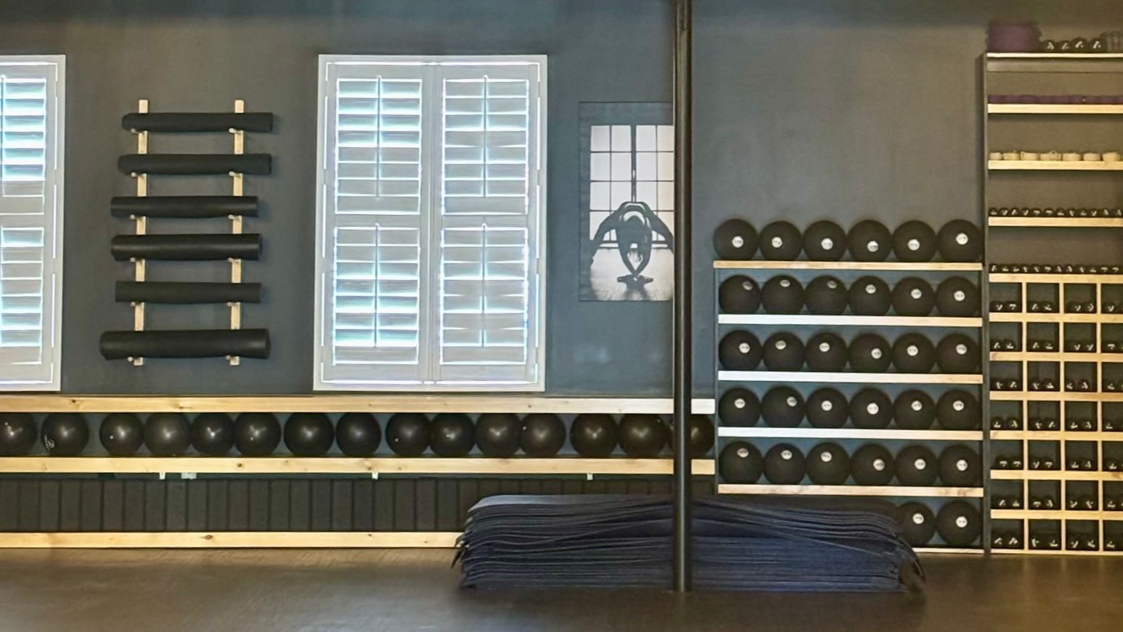 The finished equipment wall at the Tulsa studio