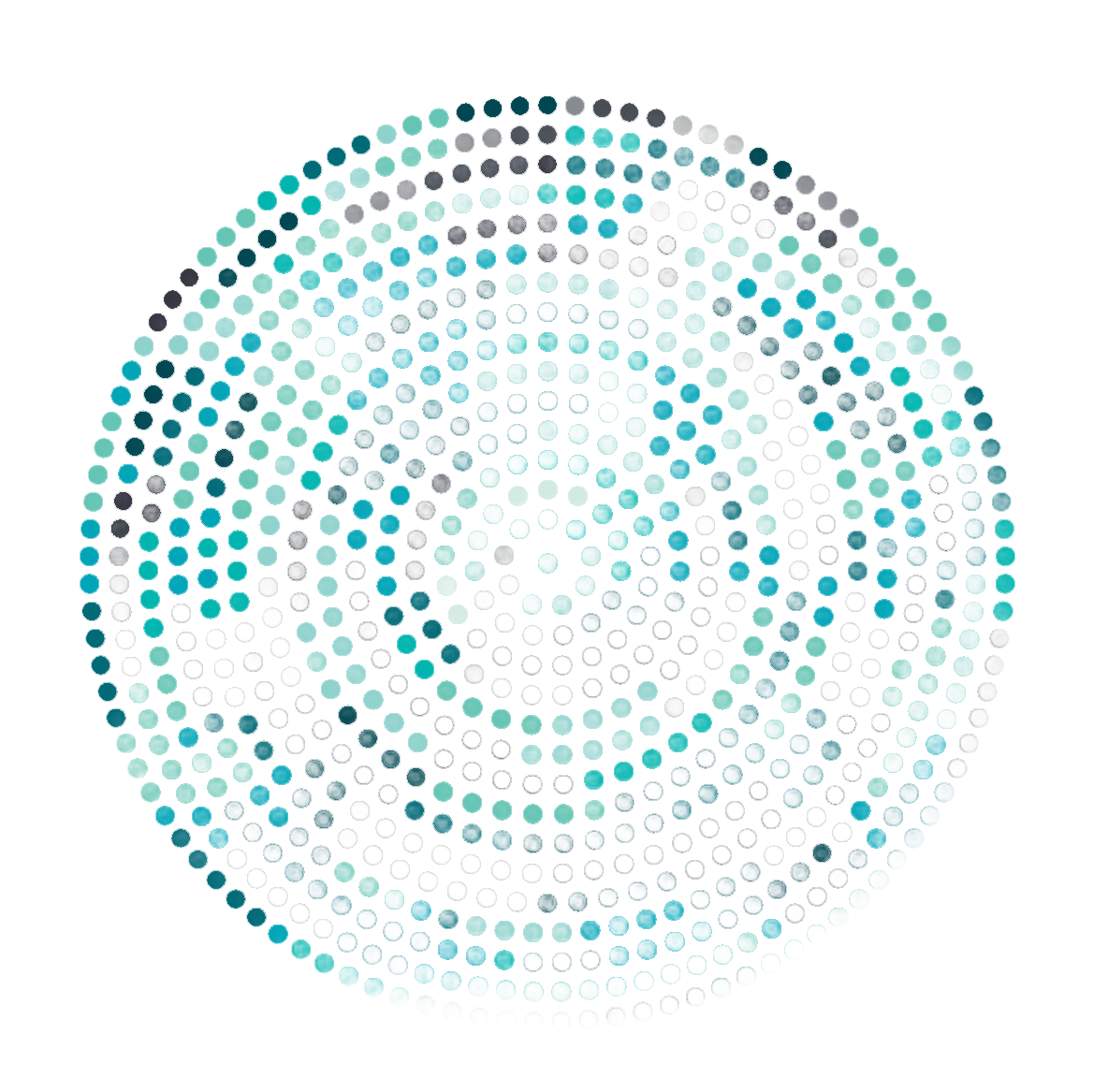 Deloitte logo above a teal dotted circular data graphic on a black background.