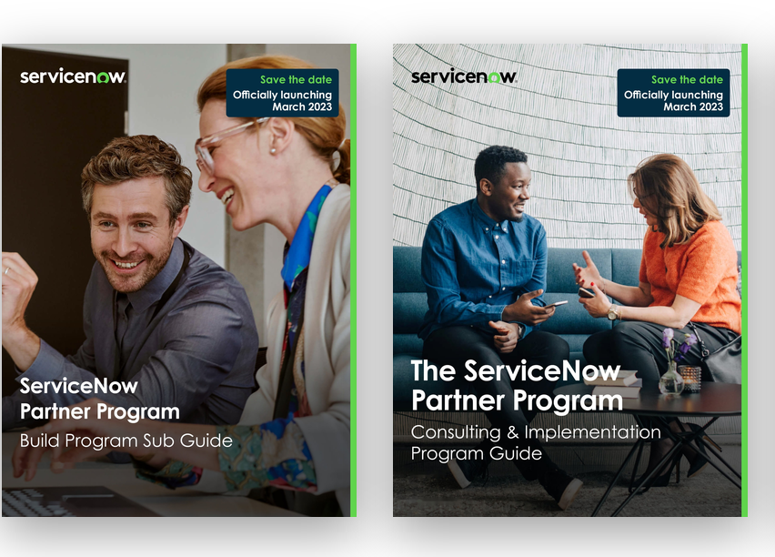 Two guide book covers featuring people in conversation in indoor scenes