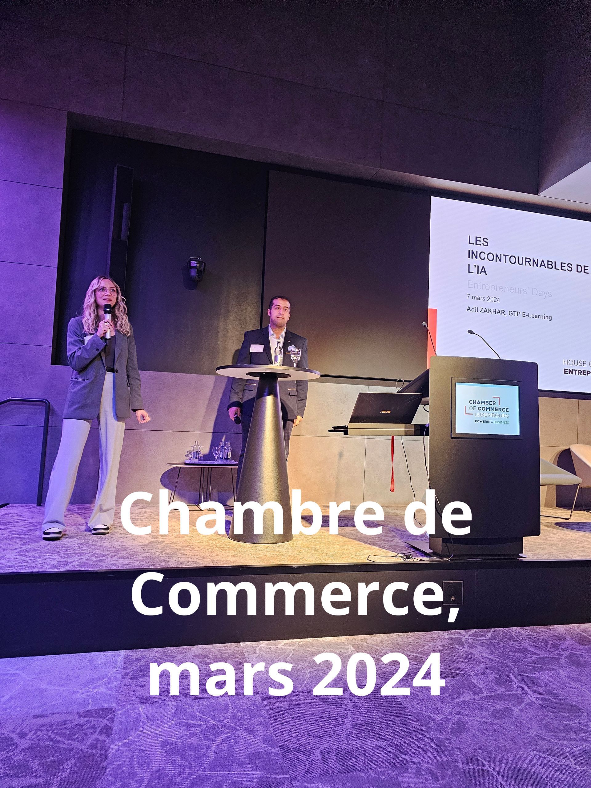 événement de la Chambre de commerce, mars 2024, Formation ChatGPT entreprise Luxembourg
Atelier intelligence artificielle B2B